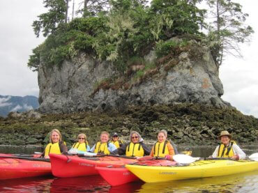 Alaska Sea Kayakers Pose for Photograph