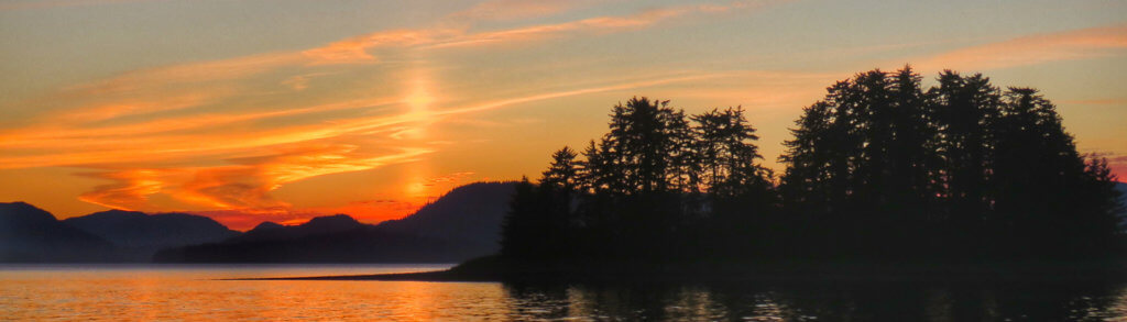 Scenic Sunset in Southeast Alaska