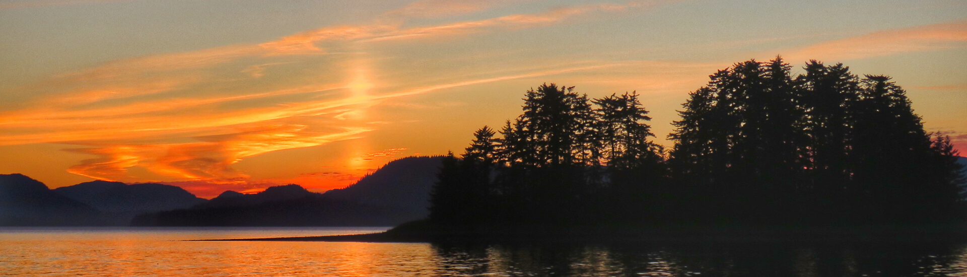 Scenic Sunset in Southeast Alaska